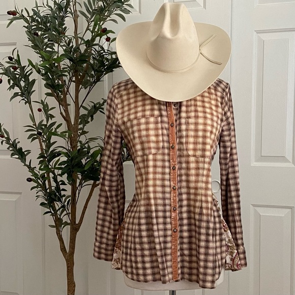 ARATTA (Anthro) Western Button Up Blouse👀LOOK AT THE BACK - Picture 2 of 15